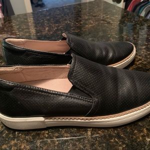Naturalizer black leather slip ons